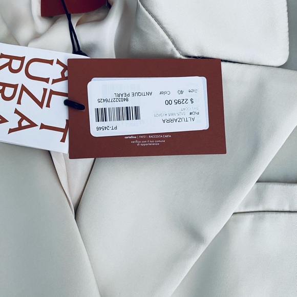 Altuzarra Ray Satin Jersey Blazer Antique Pearl SZ 40 - Picture 4 of 13